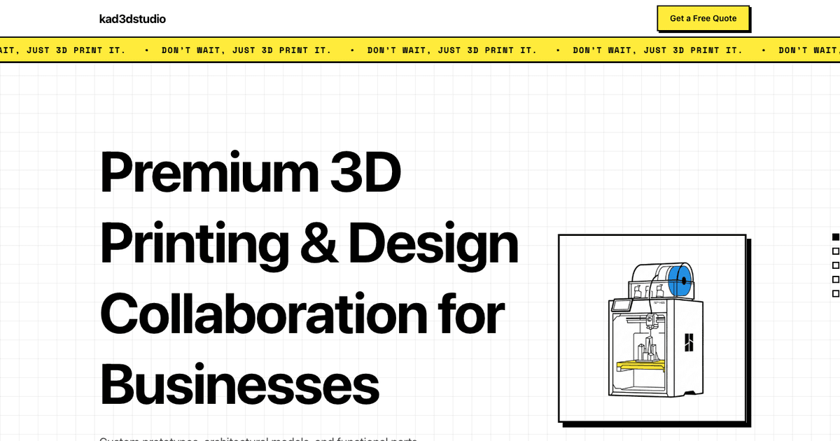 kad3dstudio.com — Vibe-Coded Landing Page