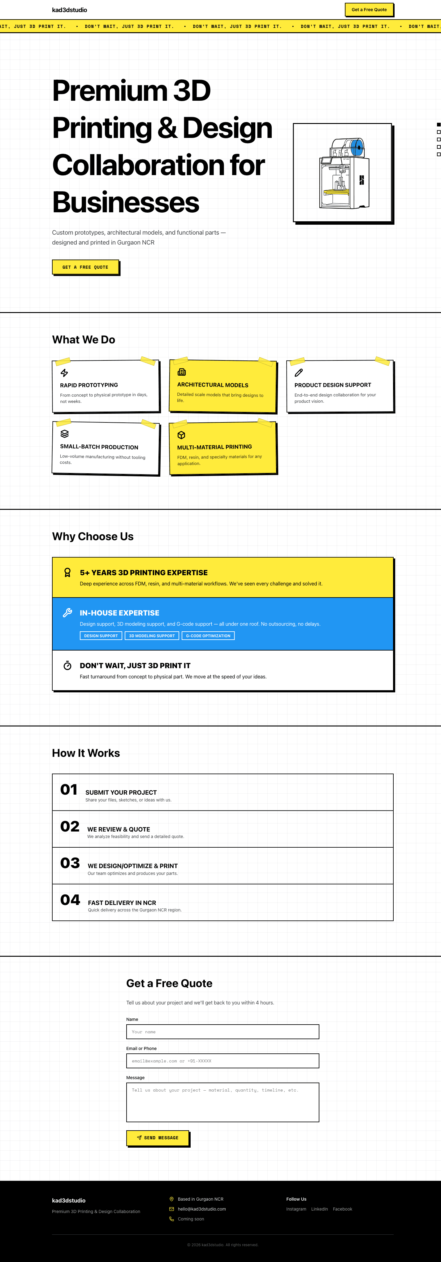 kad3dstudio.com — Vibe-Coded Landing Page