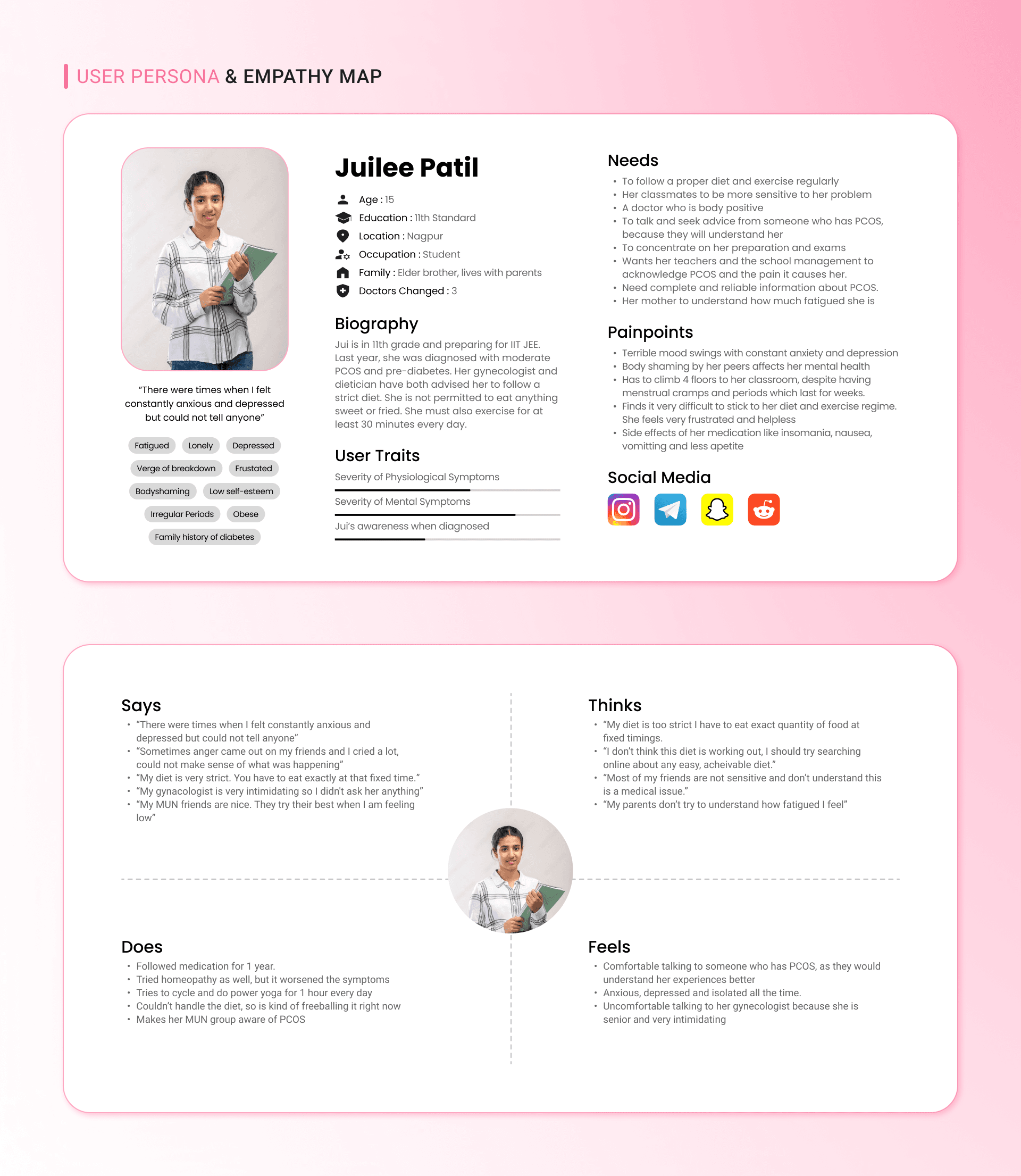 User Persona - Juilee Patil, 17, Student