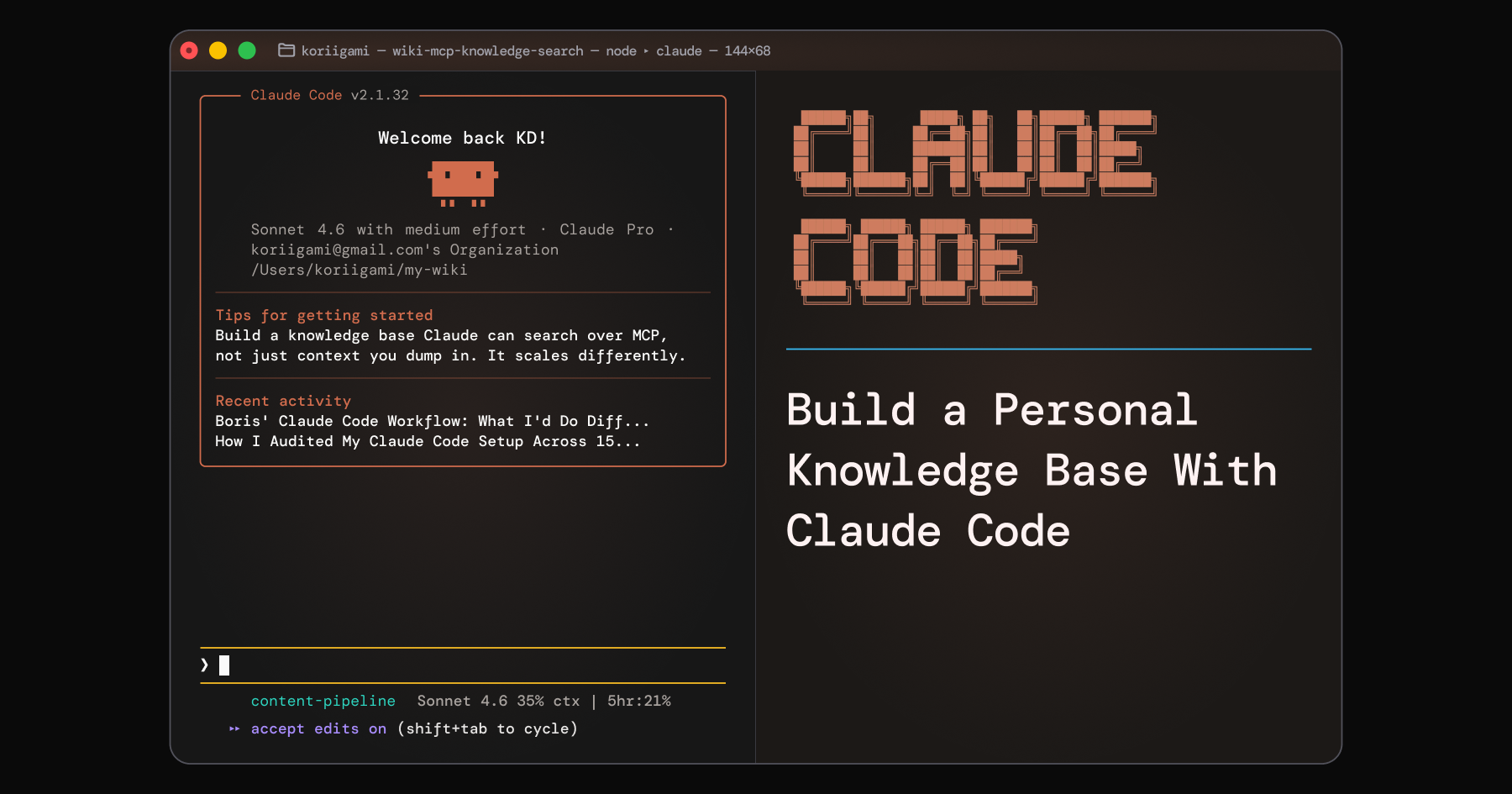 Build a Personal Knowledge Base With Claude Code — Ketan Damle