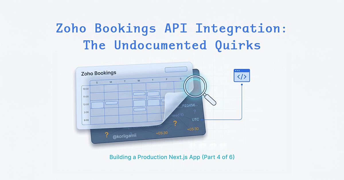 Zoho Bookings API Integration - The Undocumented Quirks — Ketan Damle