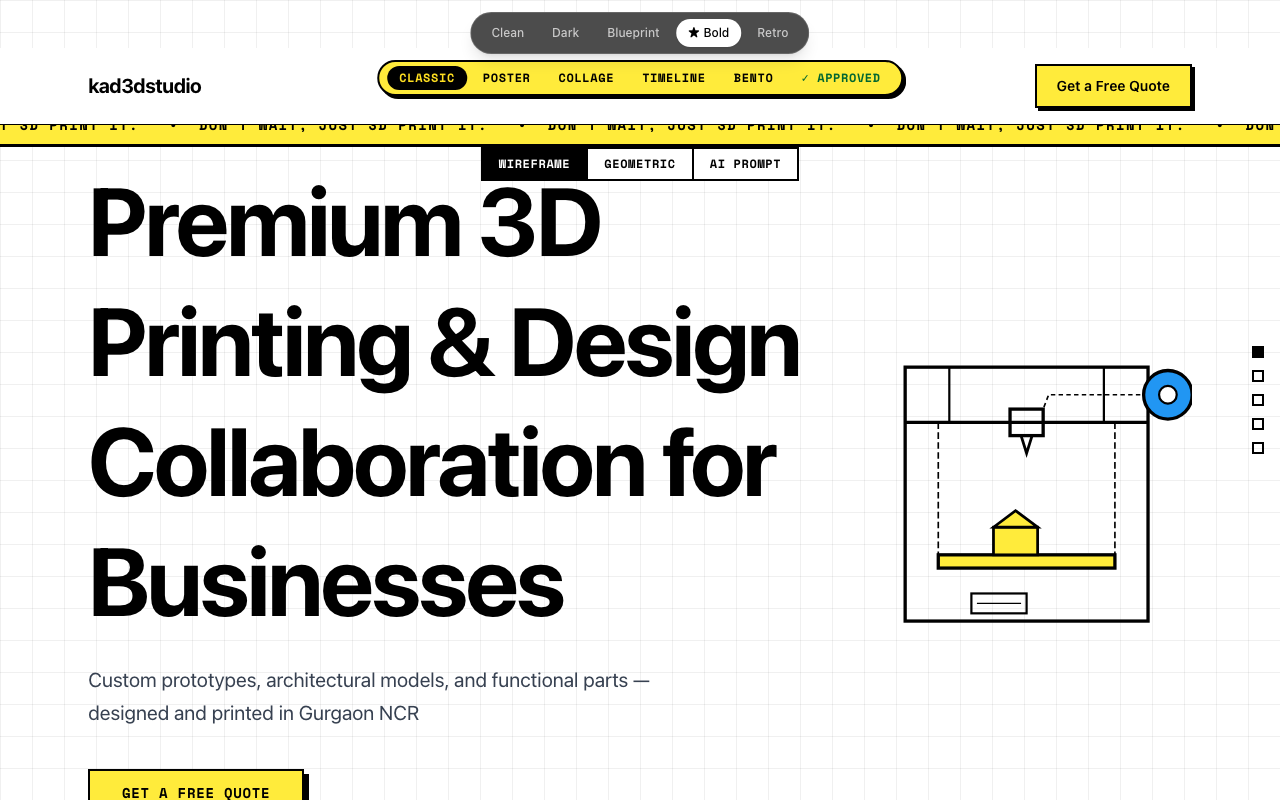 Classic variation — traditional vertical stack