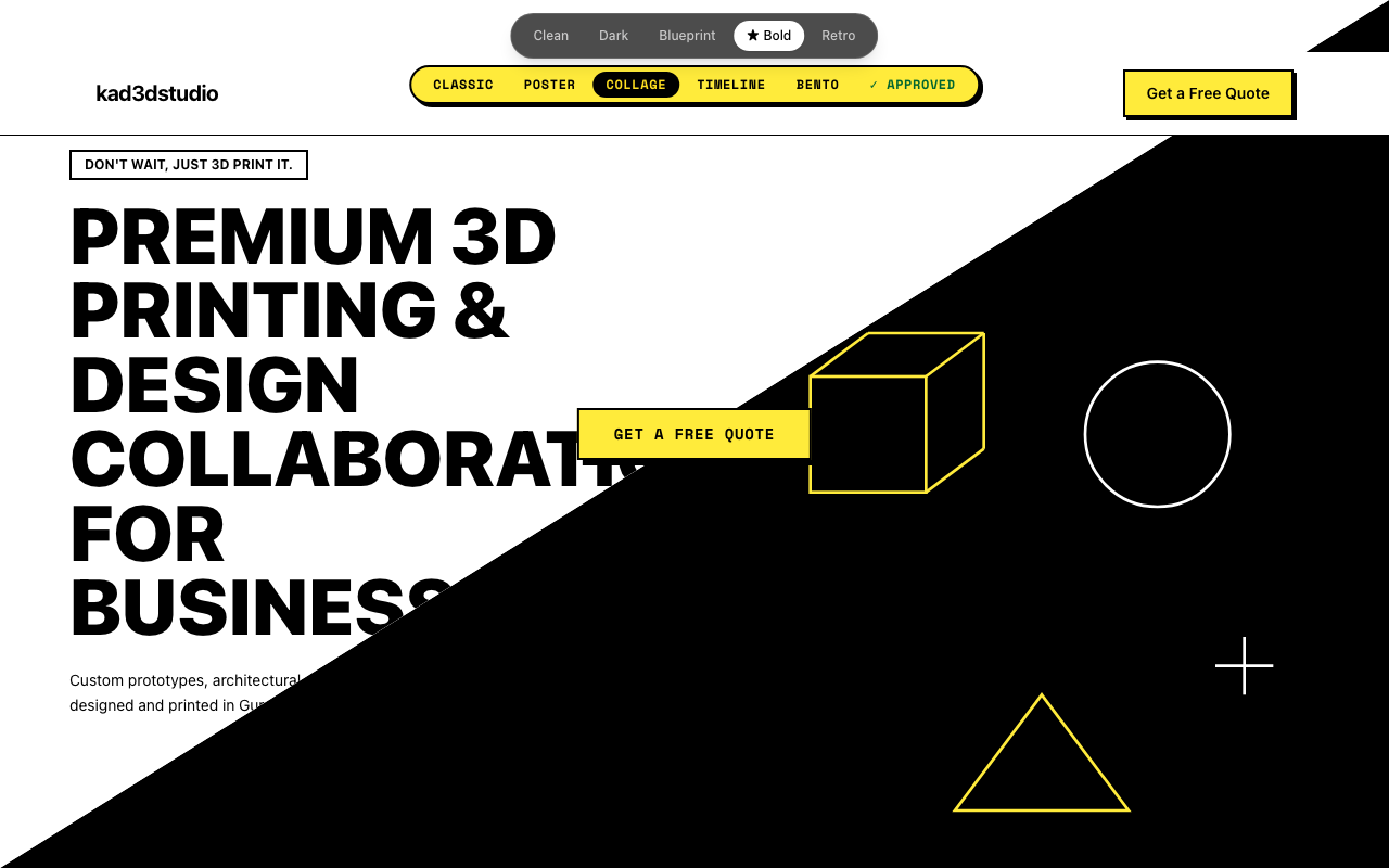 Collage variation — rotated post-it service cards